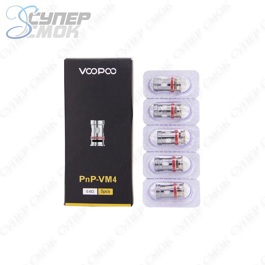 Сменный испаритель Voopoo PnP VM4 Coil (Doric/Vinci/Drag X/PnP Pod Tank/Argus Air)