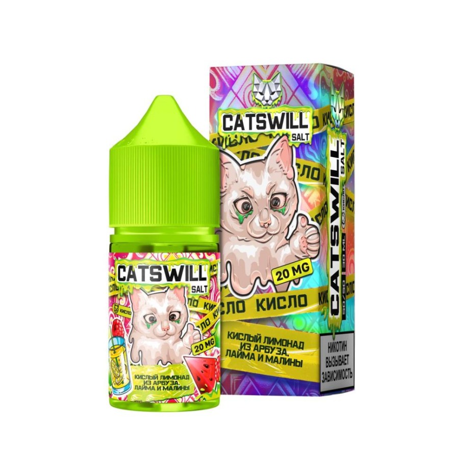 Жидкость Catswill Salt "Кислый Лимонад из Арбуза Лайма и Малины" 30 мл