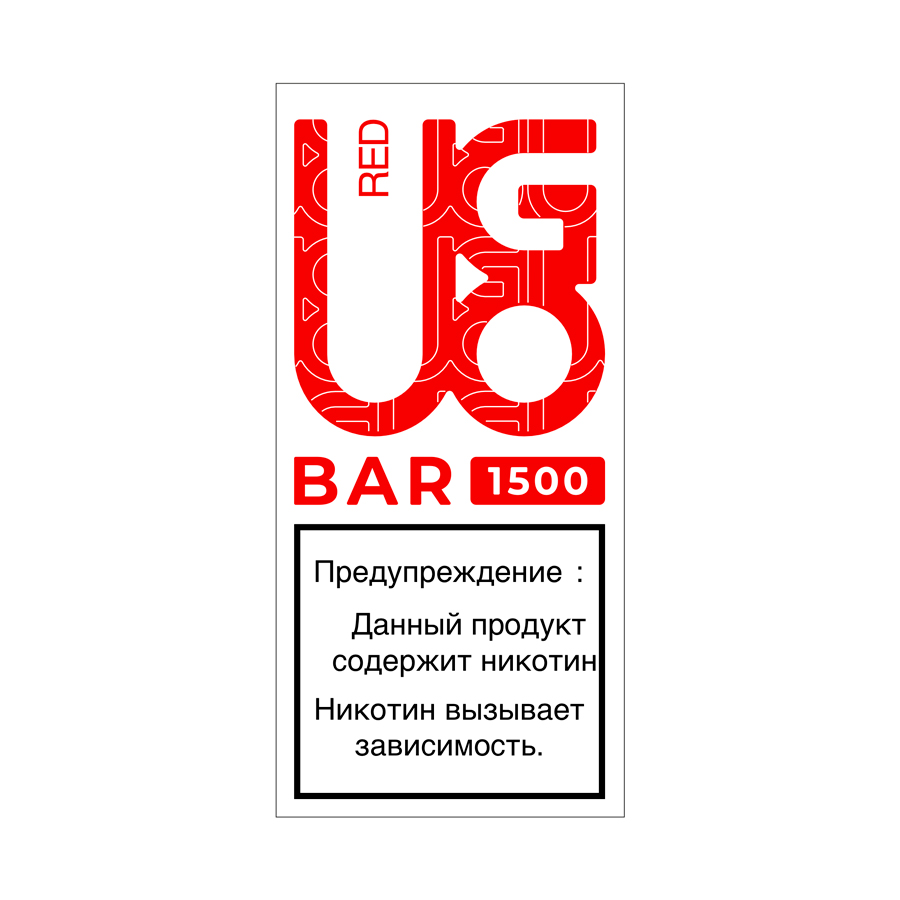 Электронная сигарета Ugobar 1500 "Red" 1 шт/уп